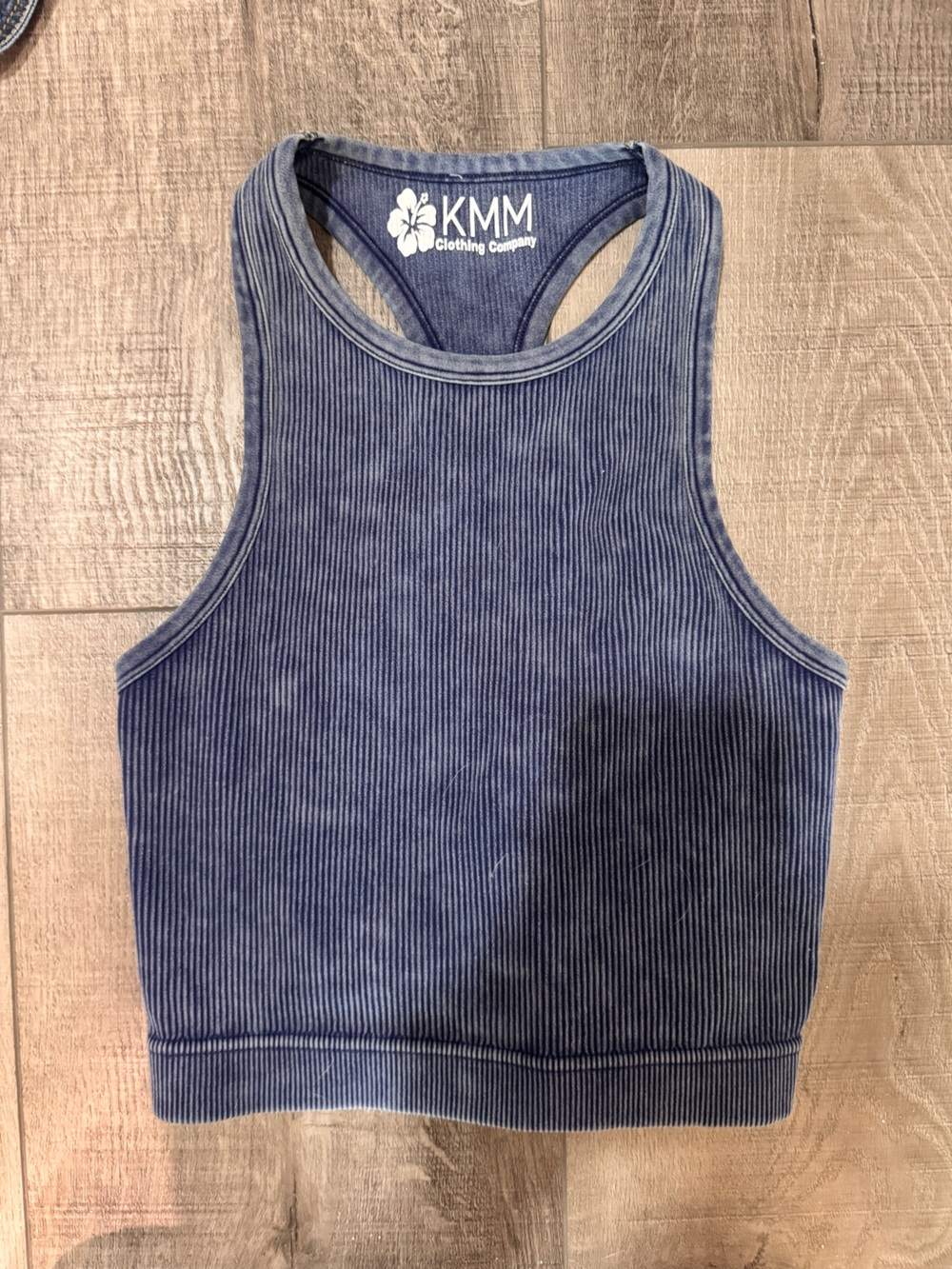Blue Ribbed Tank Top - Women
